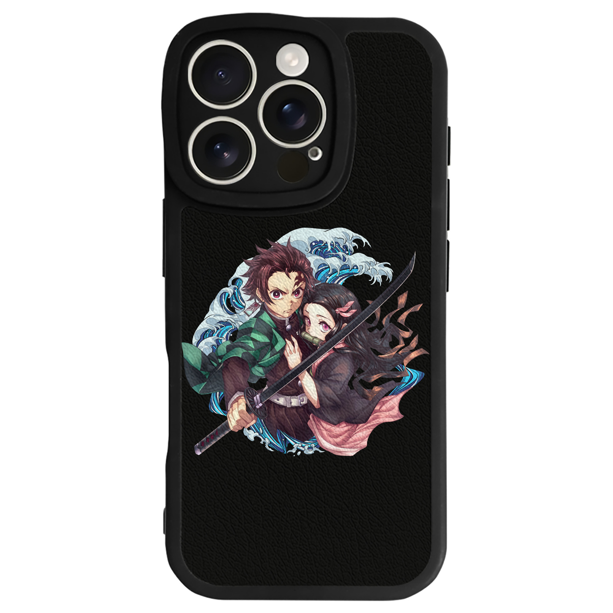 （画像用） 鬼滅の刃（きめつのやいば）竈門 禰󠄀豆子／かまど ねずこ Kamado Nezuko 【iPhone 16シリーズ対応】シリコンスマホケース（レザー調） 材質：シリコン